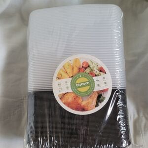 50 Black Food Storage Container